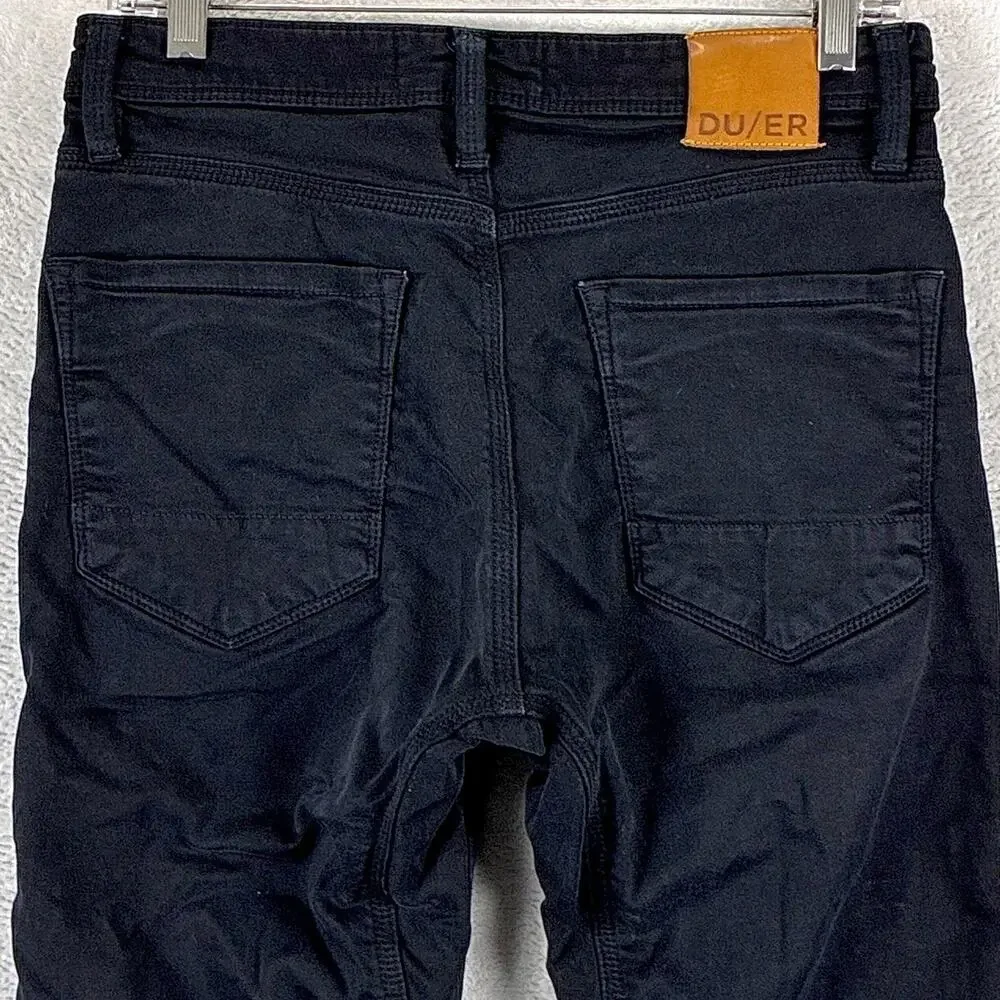 Duer Jeans Mens 30x32 Black N2X No Sweat Slim Stretch Preppy Classic Travel